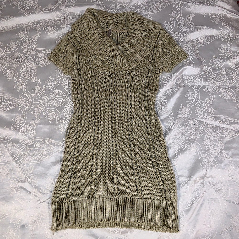 Turtleneck Sweater Cardigan Dress